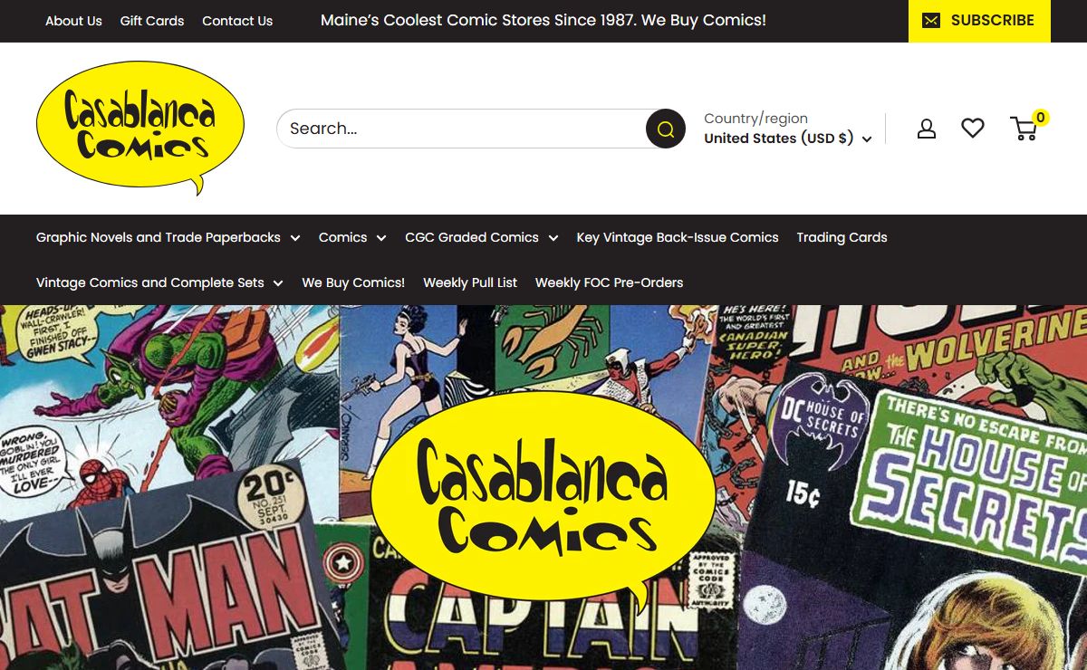 Casablanca Comics, Maine's coolest comic book stores!