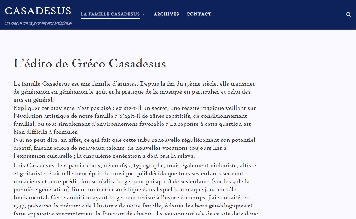 LA FAMILLE CASADESUS - CASADESUS
