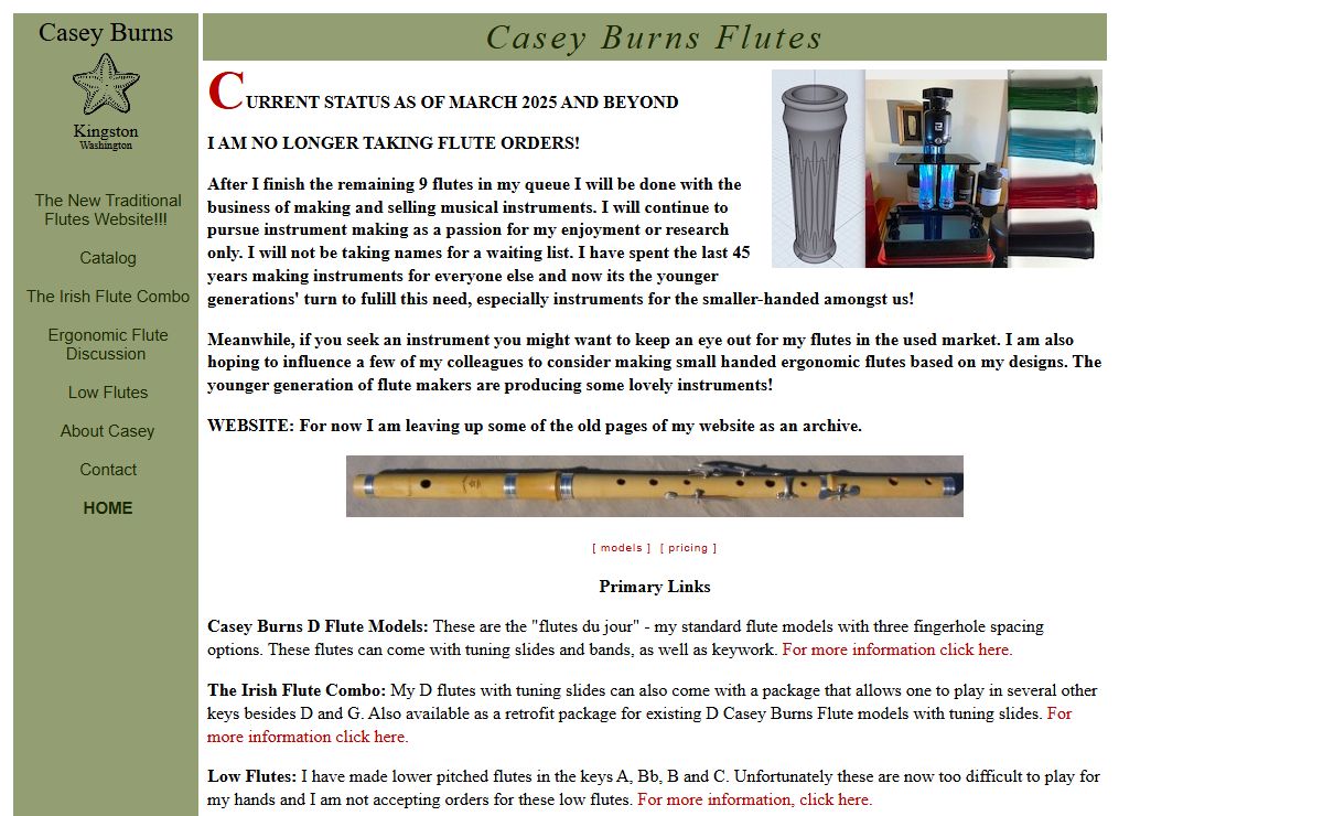 Irish Flutes, Wooden Flutes for Traditional Music by Casey Burns
