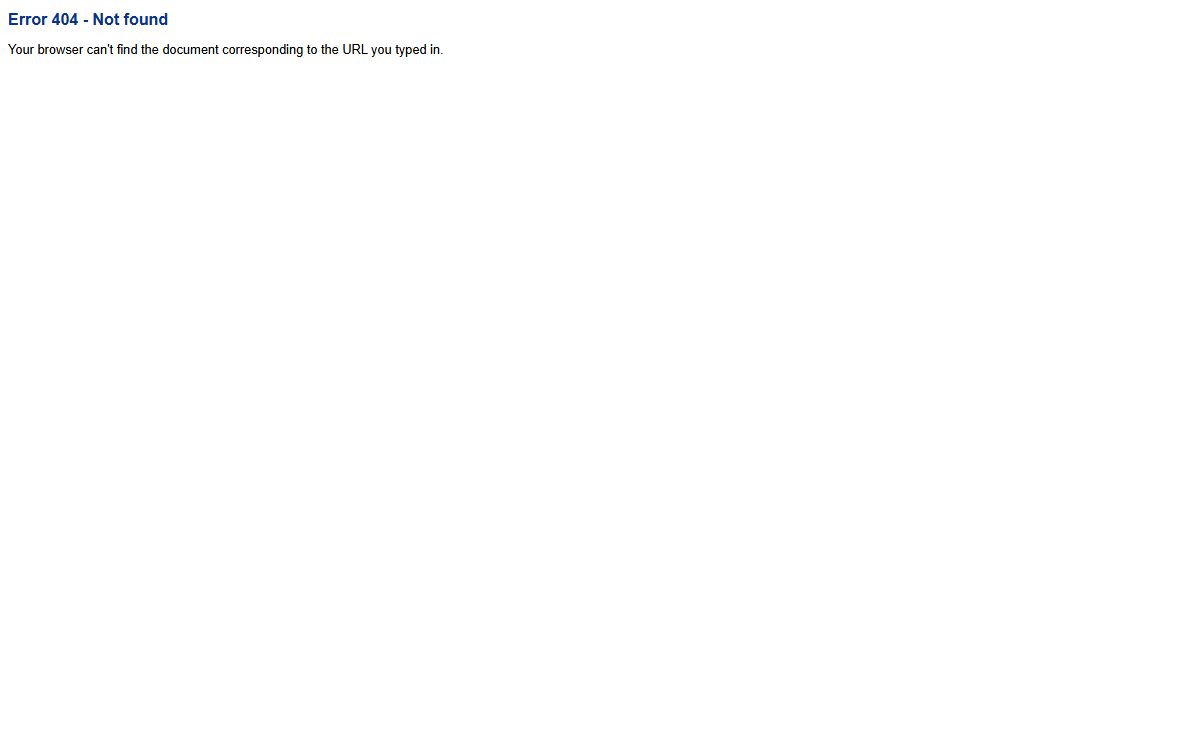 Error 404 - Not found