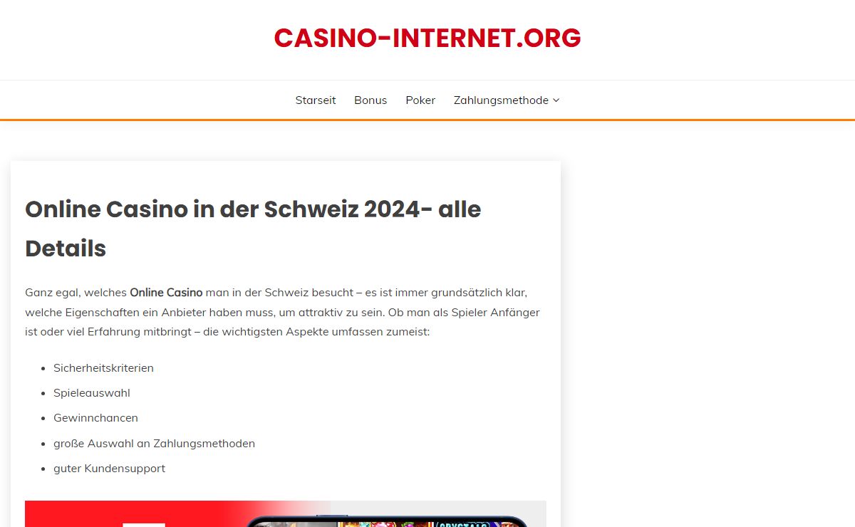 Beste Online Casino Schweiz 2024- alles was man wissen muss