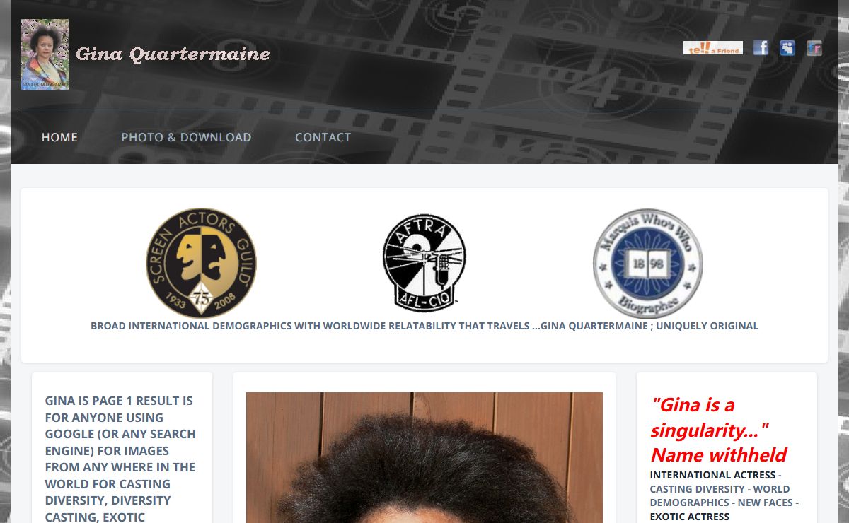 Diversity Casting Diversity Actress New Faces Exotic International SAG Actress World Actresses Spokeswoman Demographics Universal Appeal Uniquely OriGinal Gina Quartermaine
