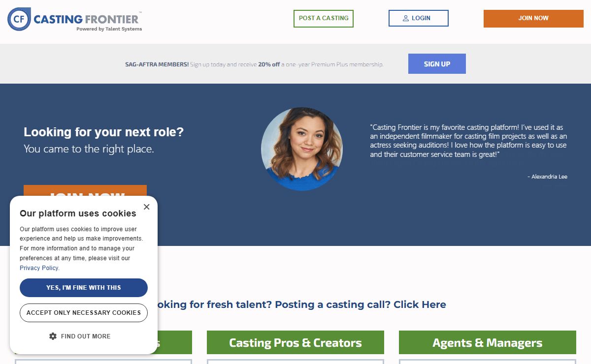 Auditions & Casting Calls | Casting Talent | Casting Frontier