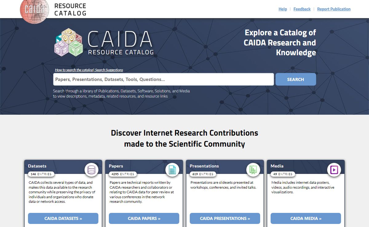 CAIDA Catalog - A Collection of Scientific Research on the Internet