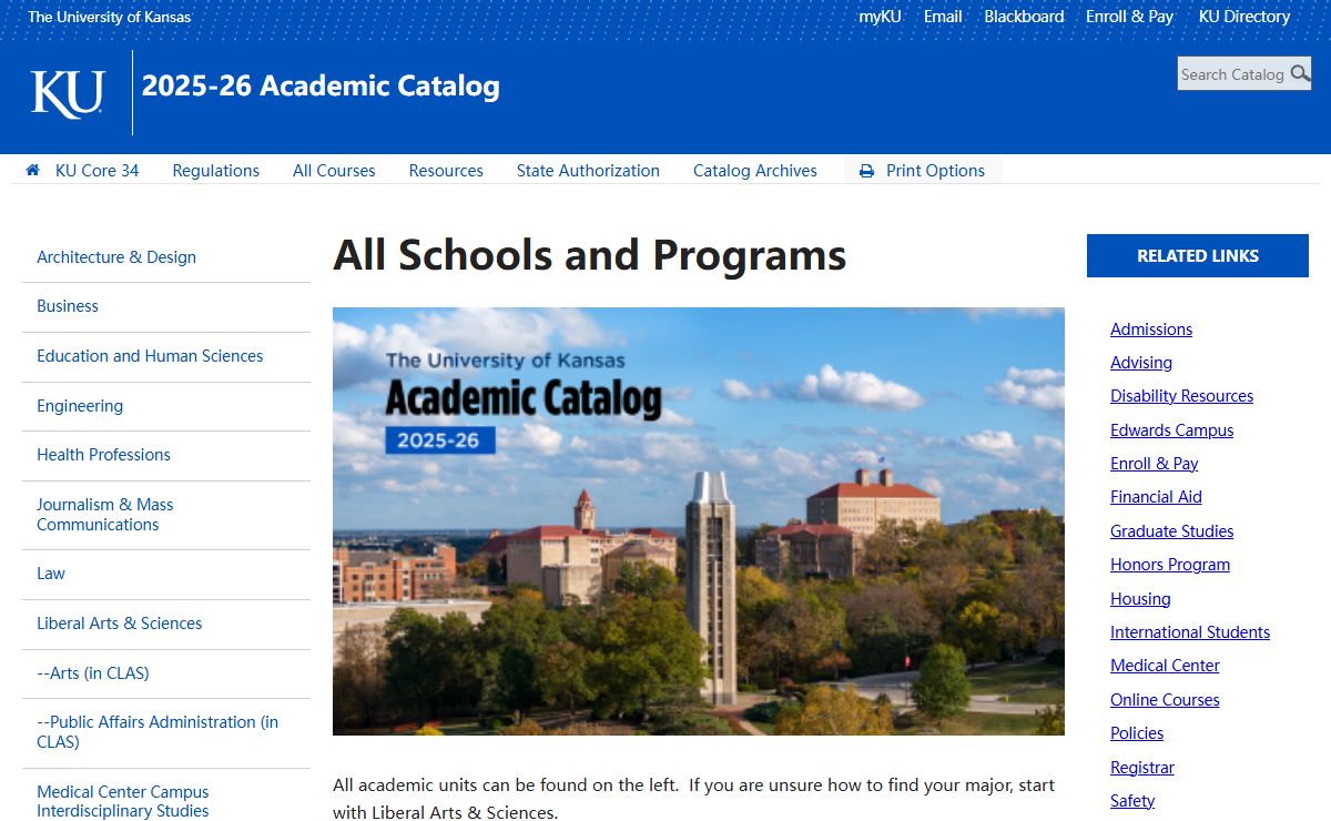 All Schools and Programs | The University of Kansas Academic Catalog