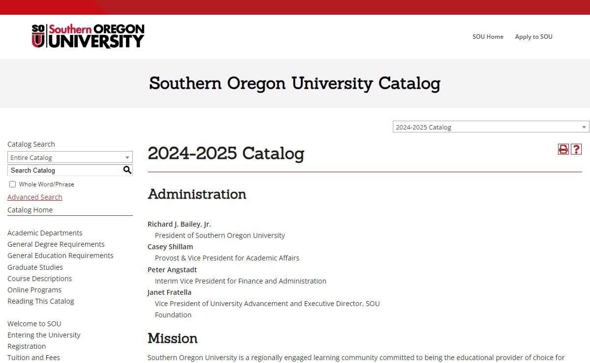 Southern Oregon University - Modern Campus Catalog™