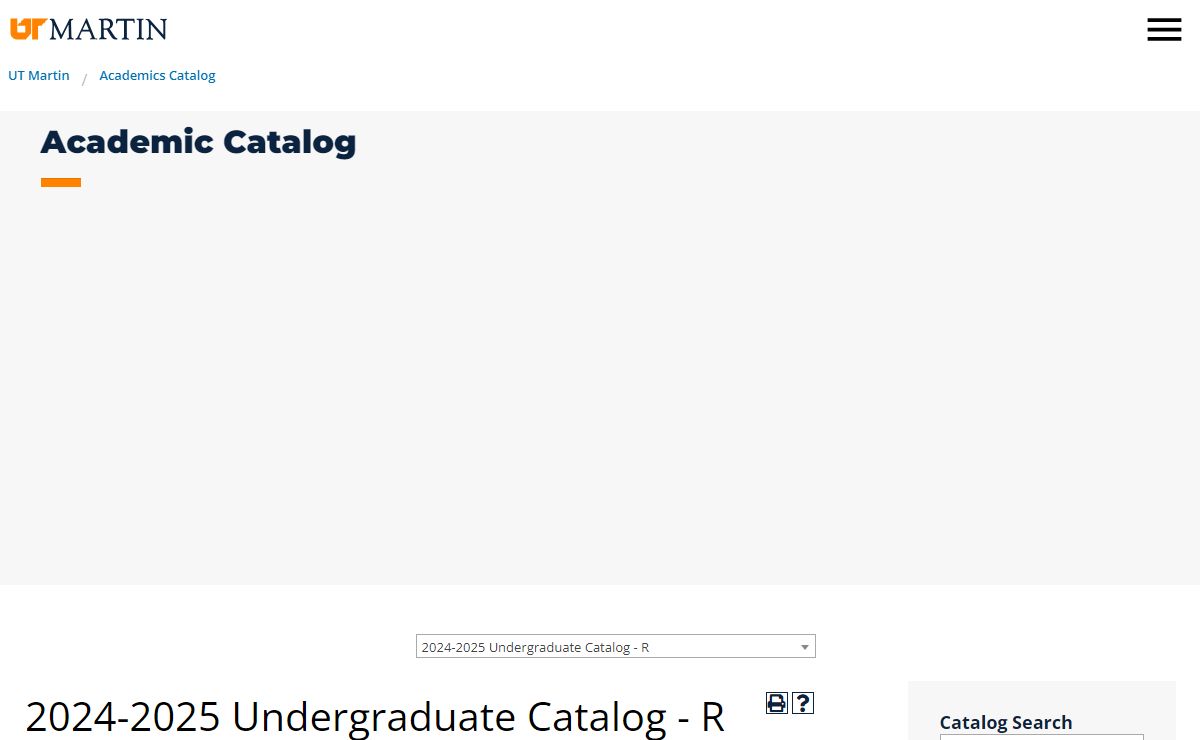 University of Tennessee at Martin - Modern Campus Catalog™