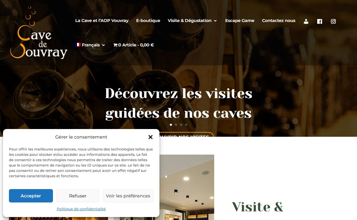 Cave De Vouvray - Vente en ligne de Vouvray dégustation et visite de cave