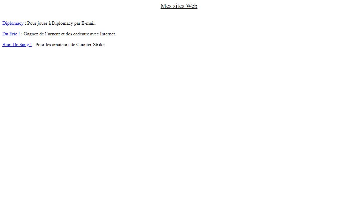 Mes sites Web