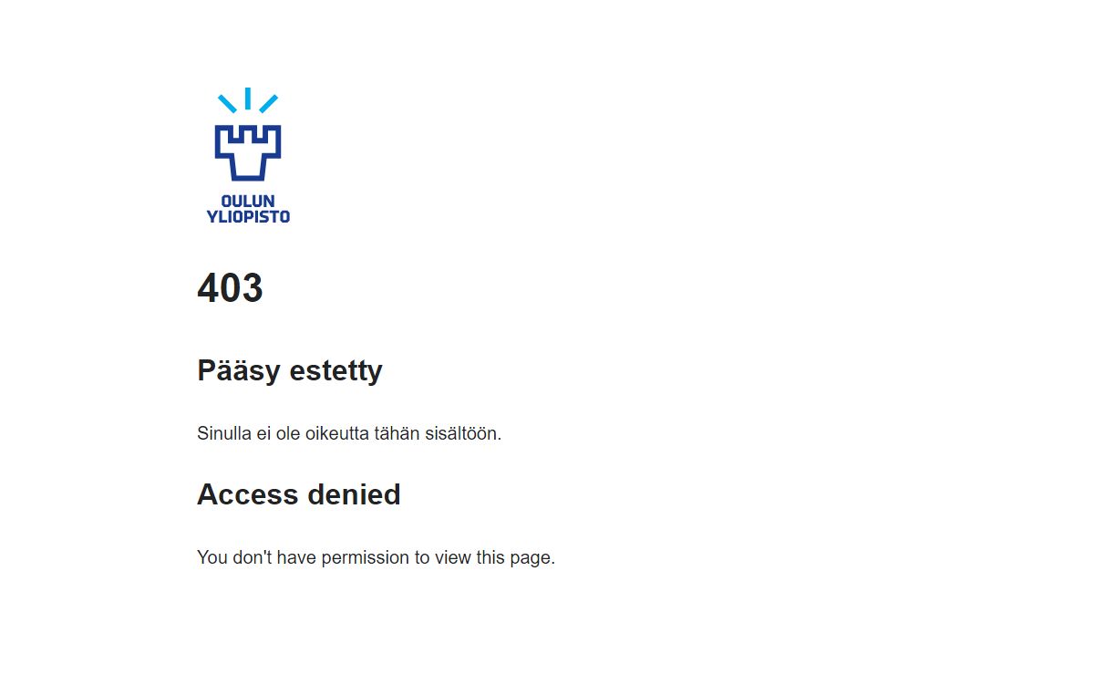 403 Pääsy estetty / Access denied | Oulun yliopisto / University of Oulu