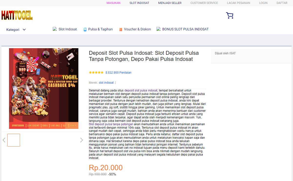 Deposit Slot Pulsa Indosat: Slot Deposit Pulsa Tanpa Potongan, Depo Pakai Pulsa Indosat