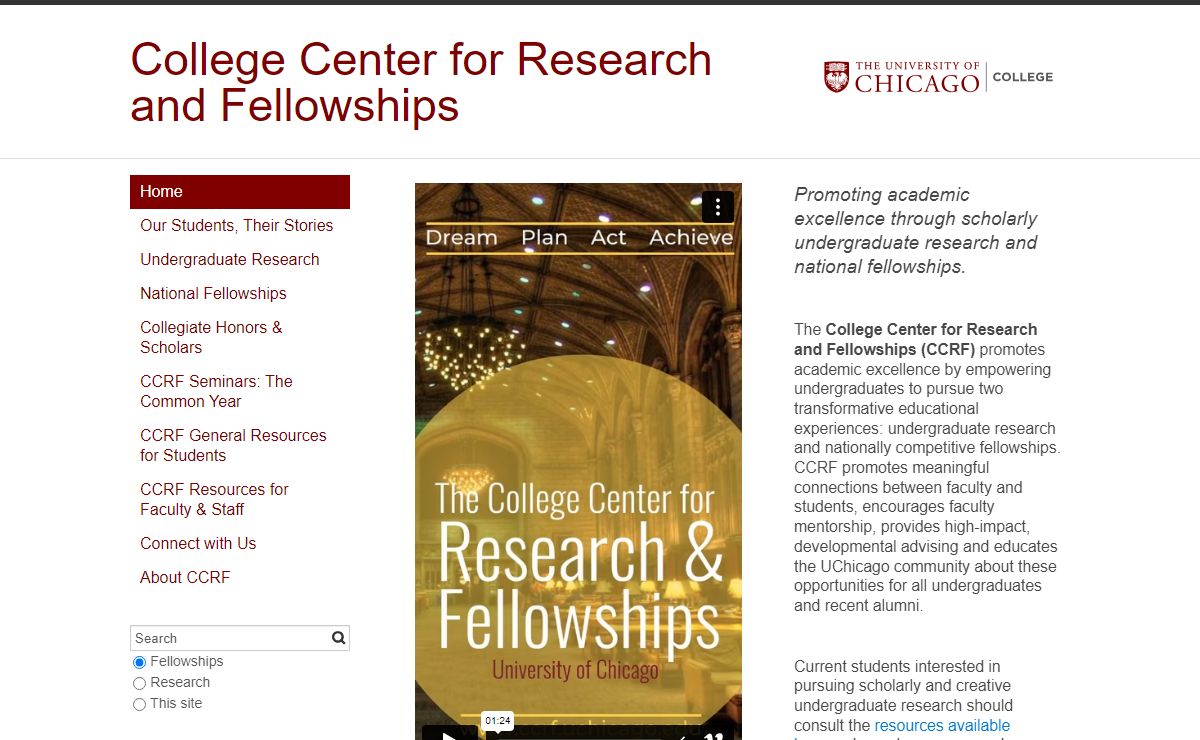College Center for Research and Fellowships | The University of Chicago