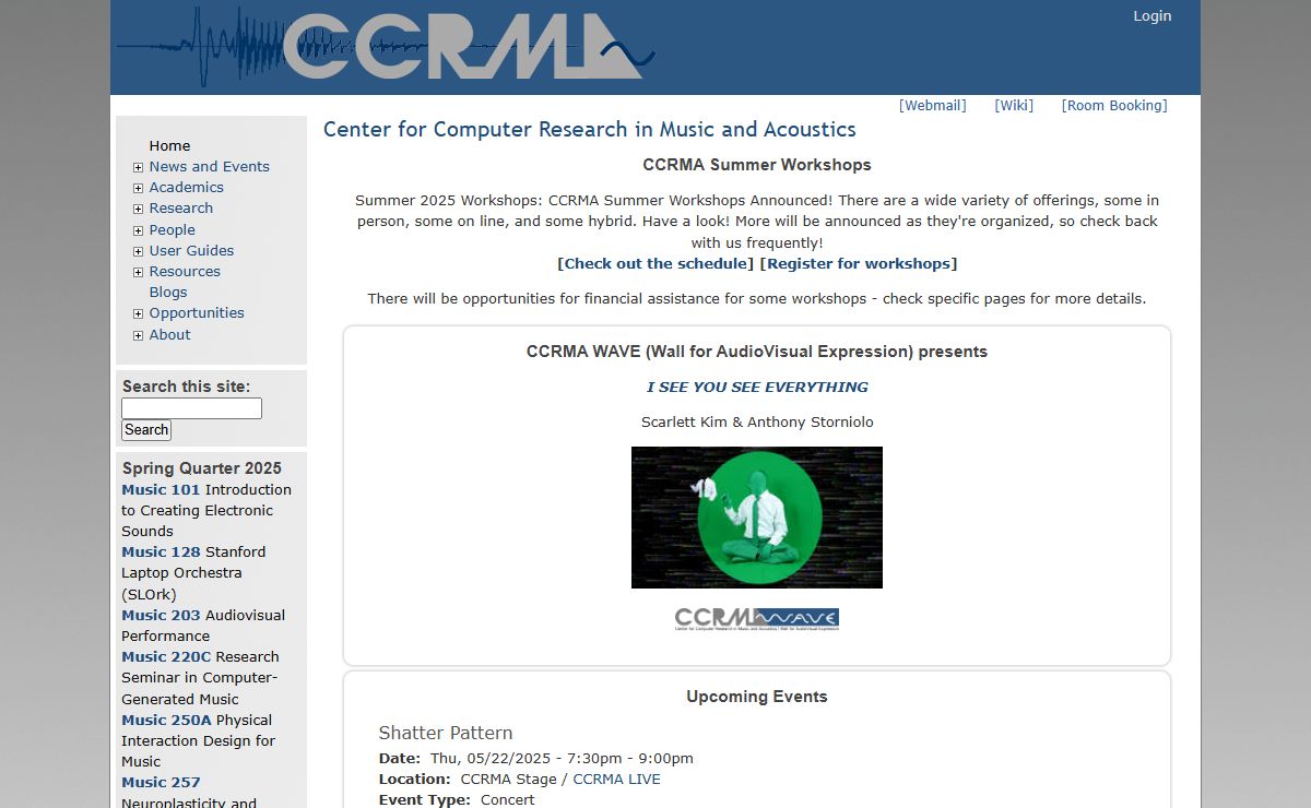 Center for Computer Research in Music and Acoustics | CCRMA