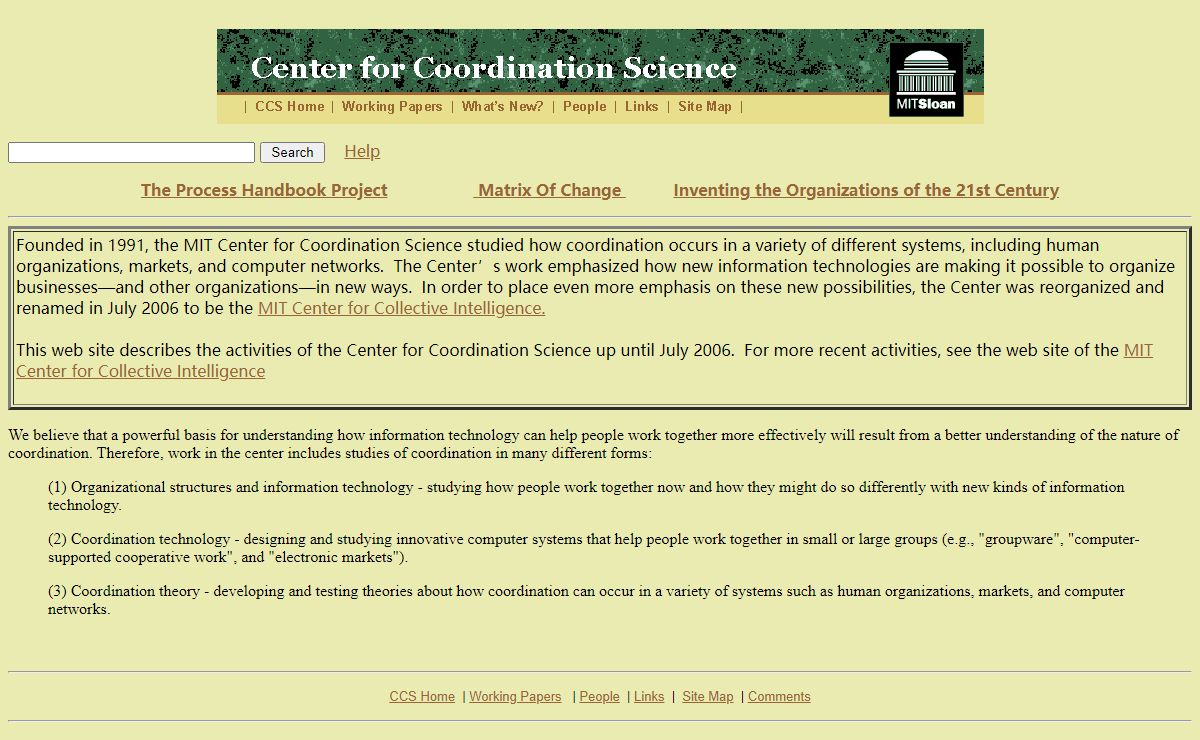 Center for Coordination Science @ MIT Sloan