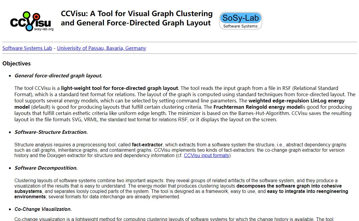 CCVisu: A Tool for Visual Graph Clustering and General Force-Directed Graph Layout