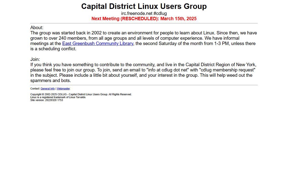 CDLUG - Capital District Linux Users Group