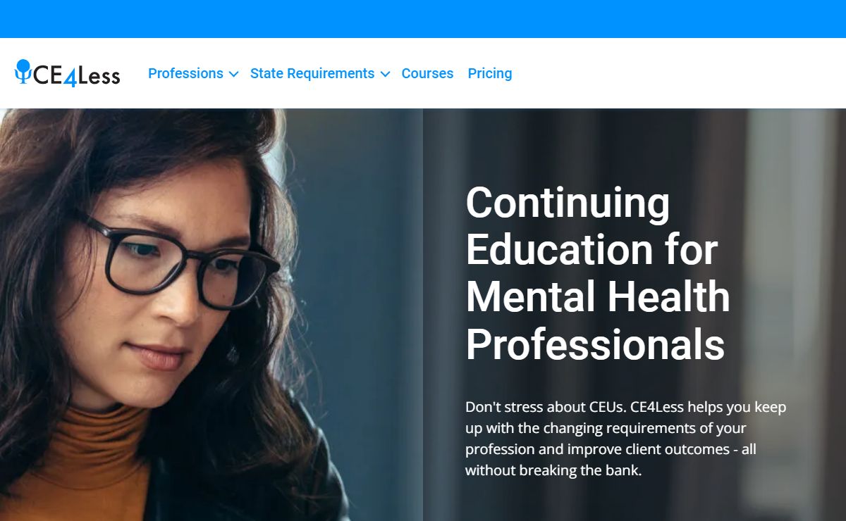 Online CEUs for Social Workers, Psychologists, Counselors & MFTs | CE4less