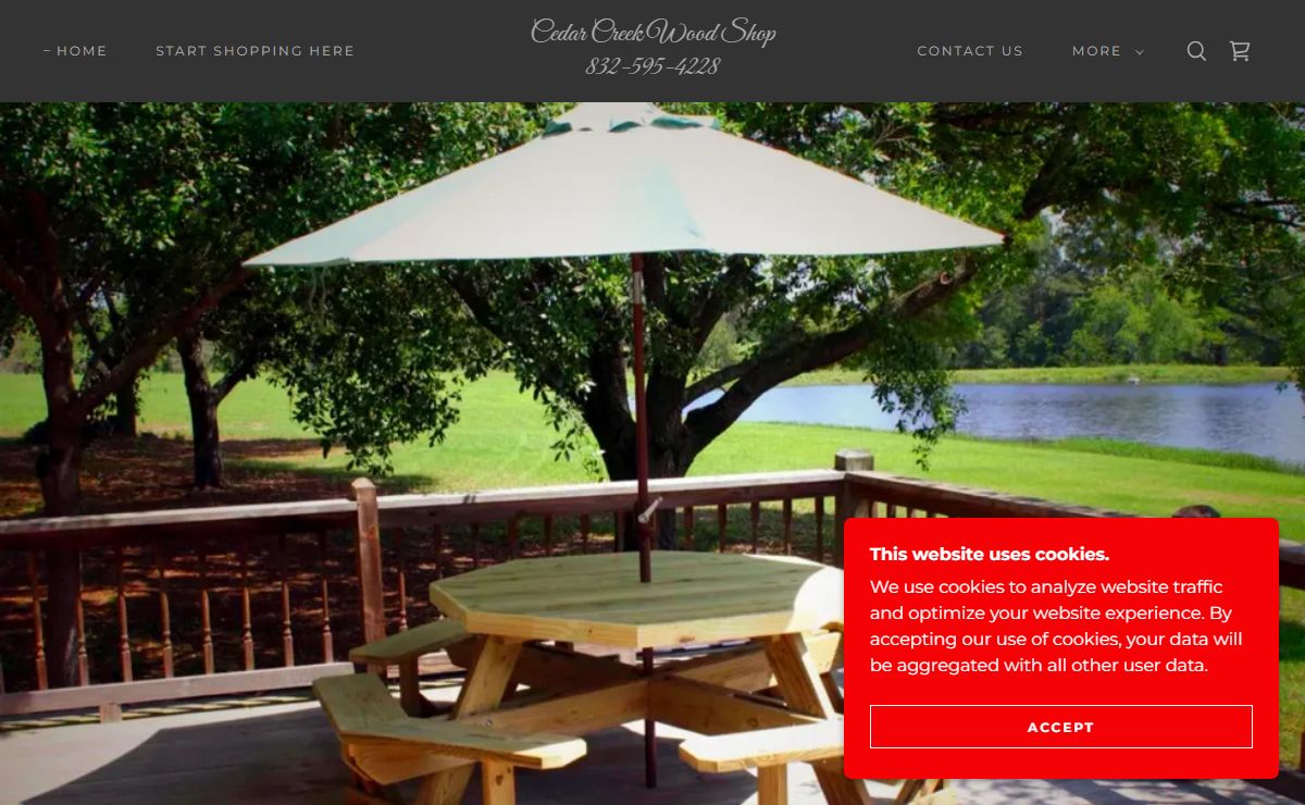 Cedar Creek Woodshop - Planter Box, Porch Swing, Picnic Table