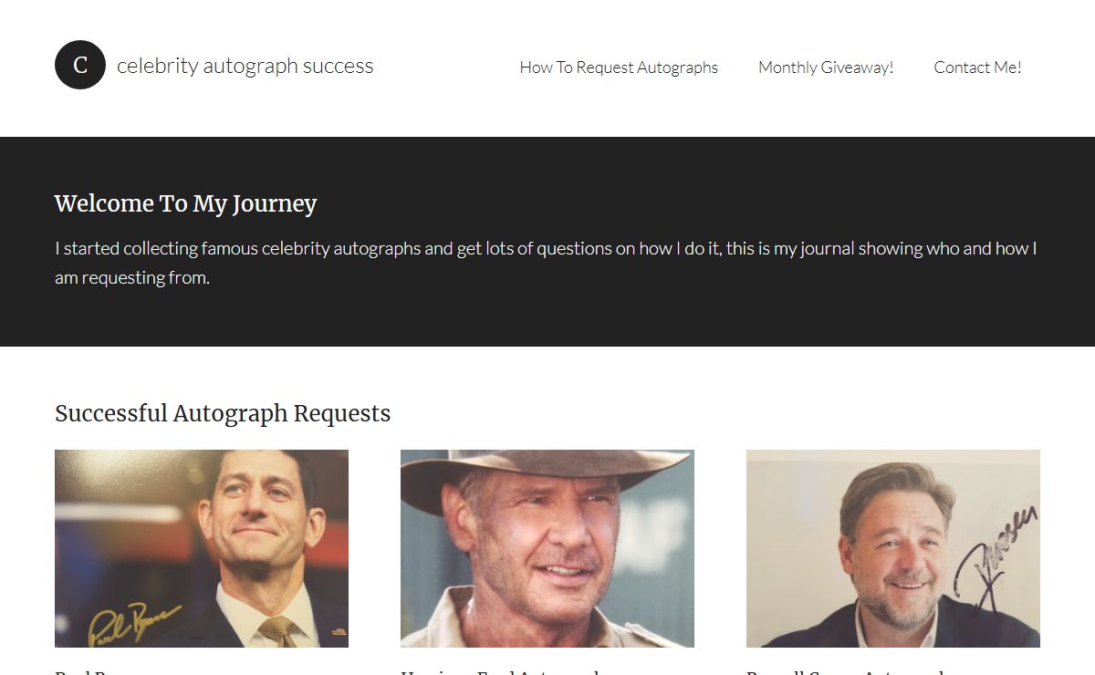 Celebrity Autograph Success -