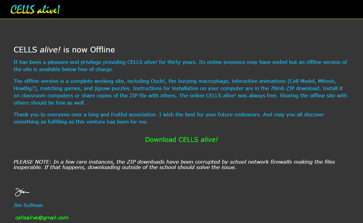 CELLS alive! Going Offline