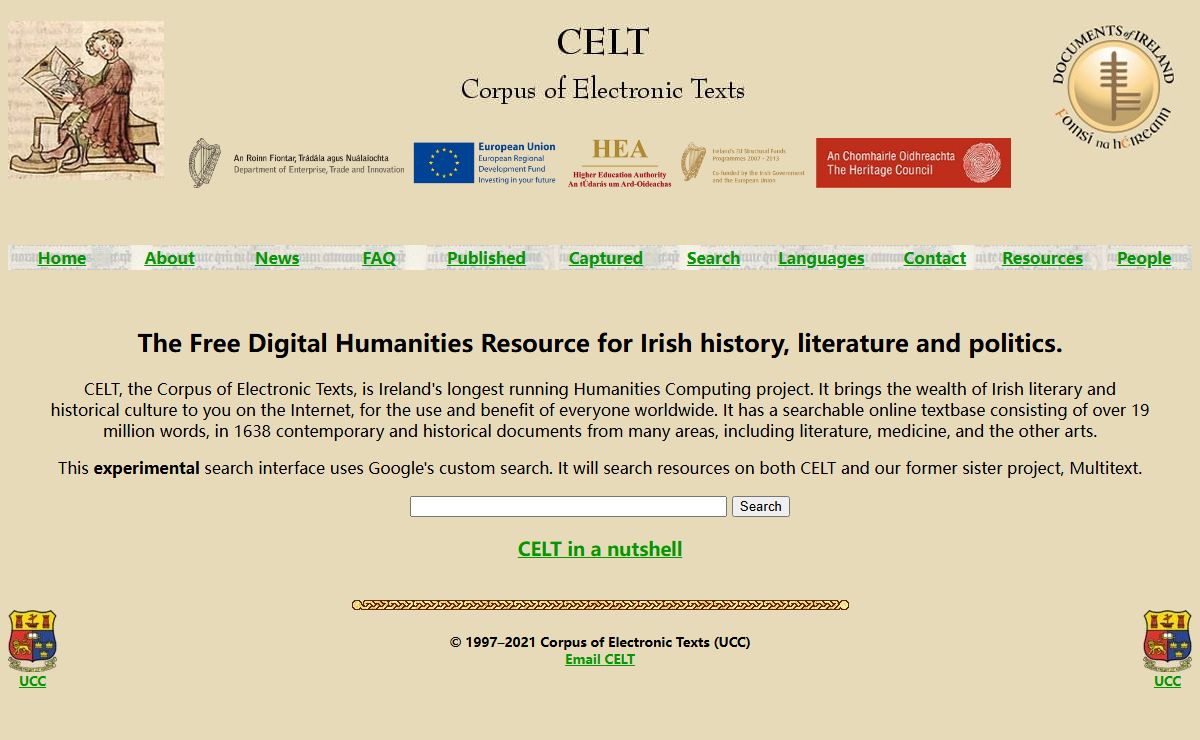 CELT: The online resource for Irish history, literature and politics