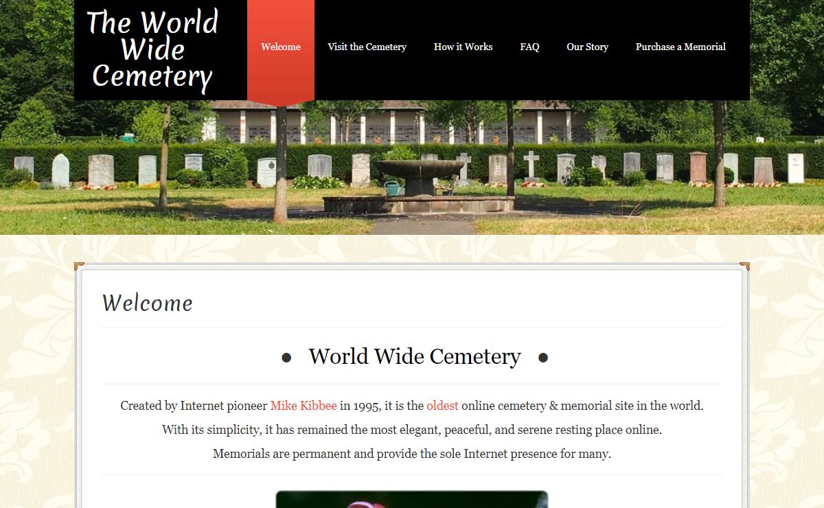 The World Wide Cemetery | The oldest online memorial site