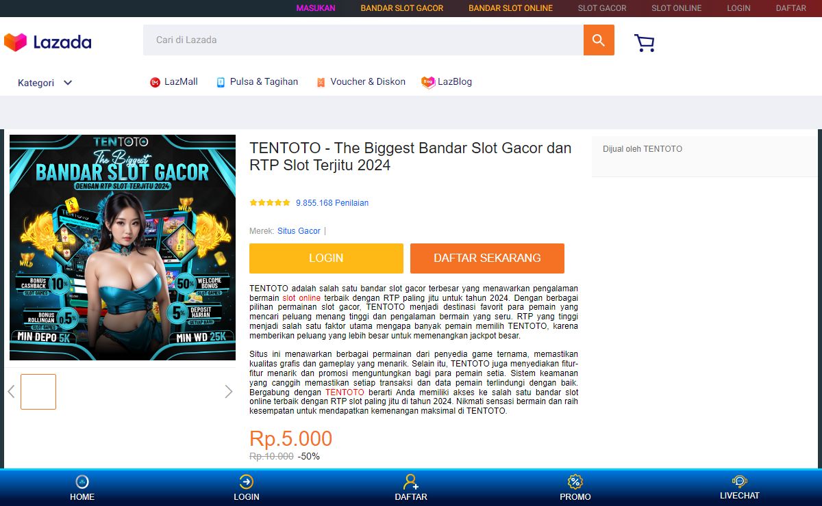 TENTOTO - The Biggest Bandar Slot Gacor dan RTP Slot Terjitu 2024