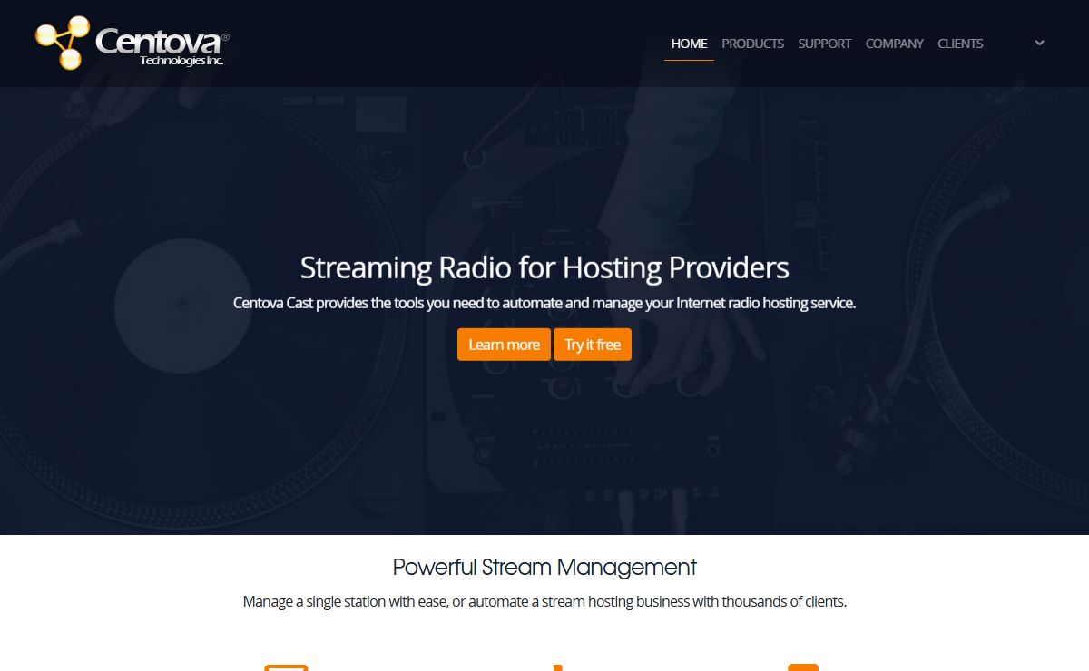 Centova Technologies Inc. - Centova Technologies Inc. - Home of the Centova Cast Streaming Radio Hosting Control Panel