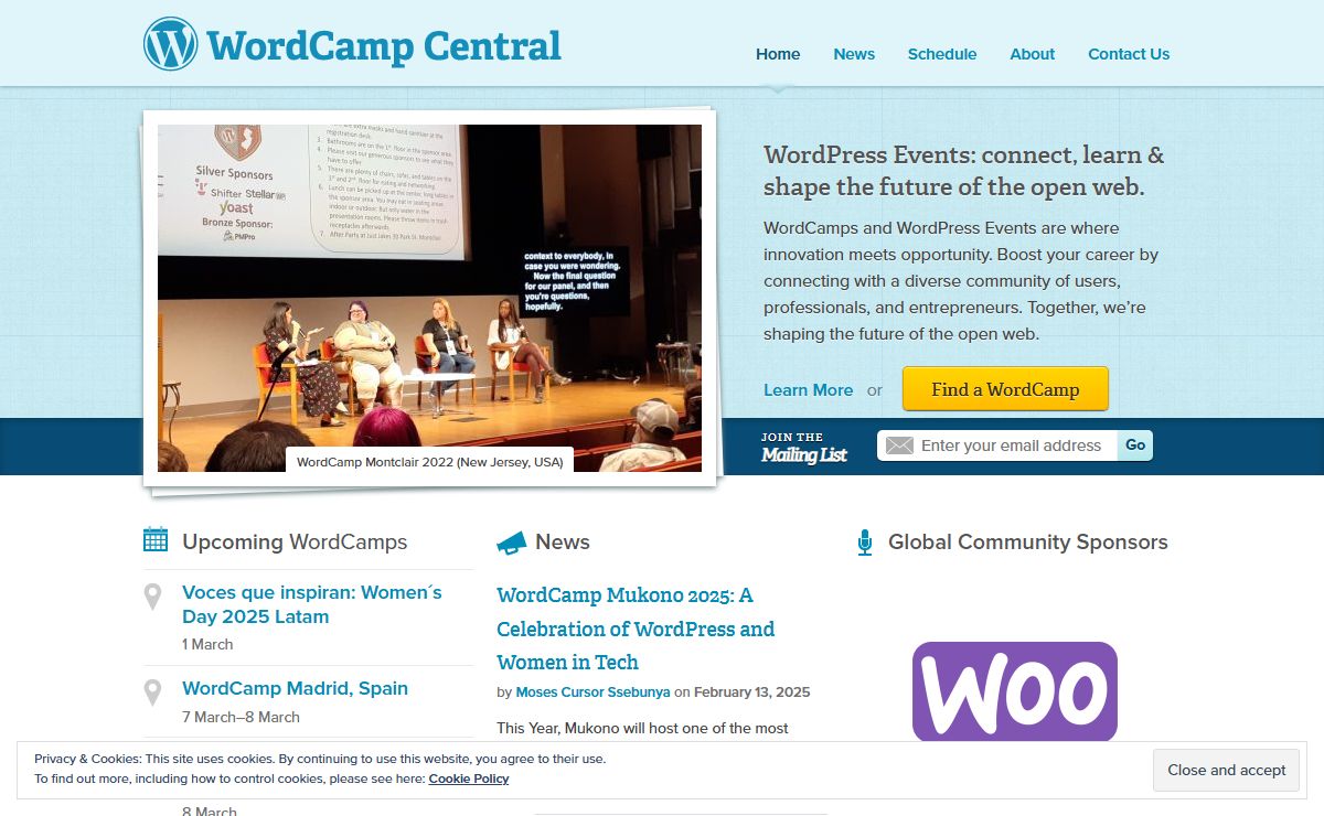 WordCamp Central – WordCamp is a conference that focuses on everything WordPress.