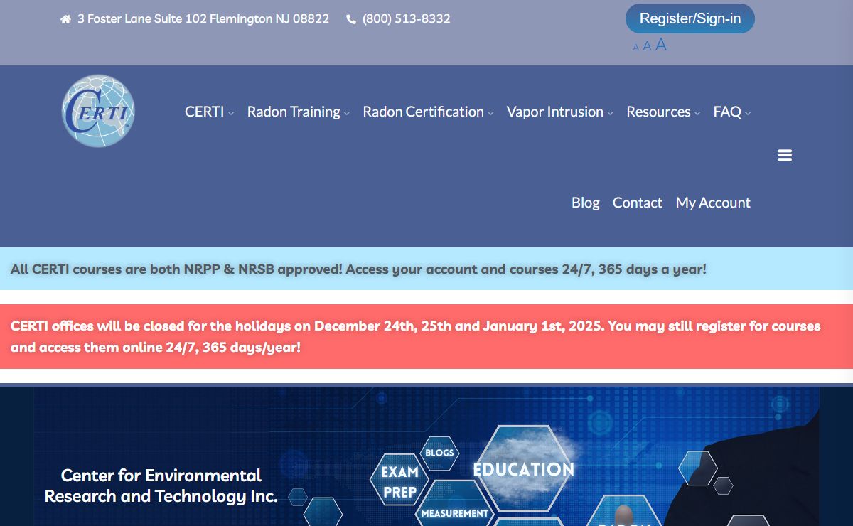 CERTI Radon Training Programs
