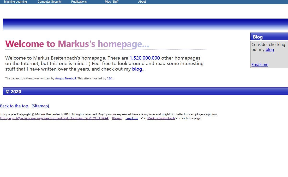 Homepage of Markus Breitenbach