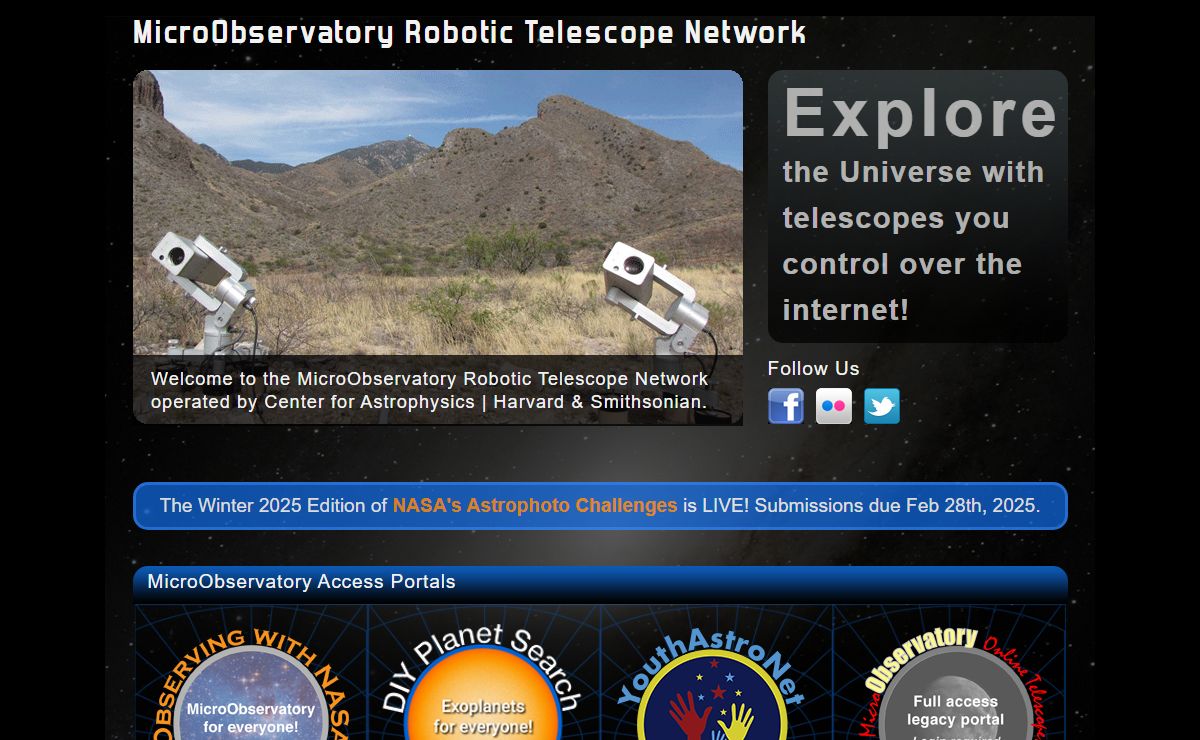 MicroObservatory Splash Page
