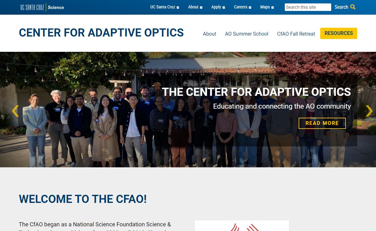 Center for Adaptive Optics – Educating and connecting the adaptive optics community