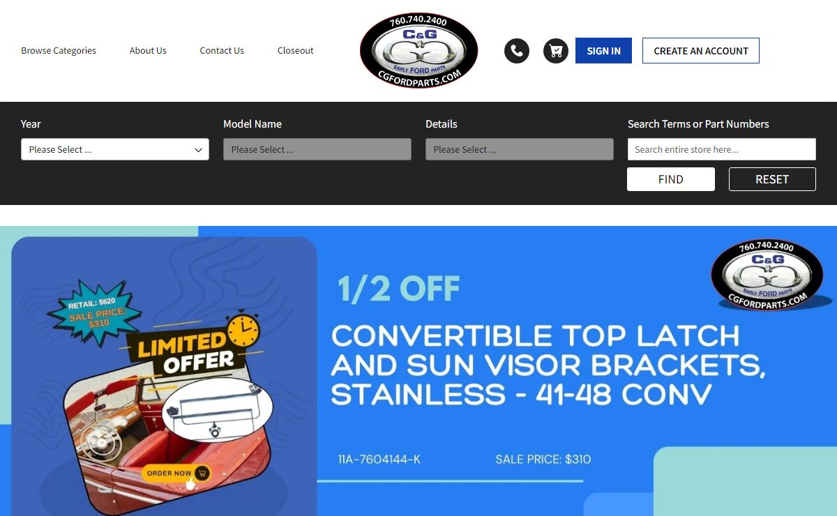 C&G Ford Parts Home Page