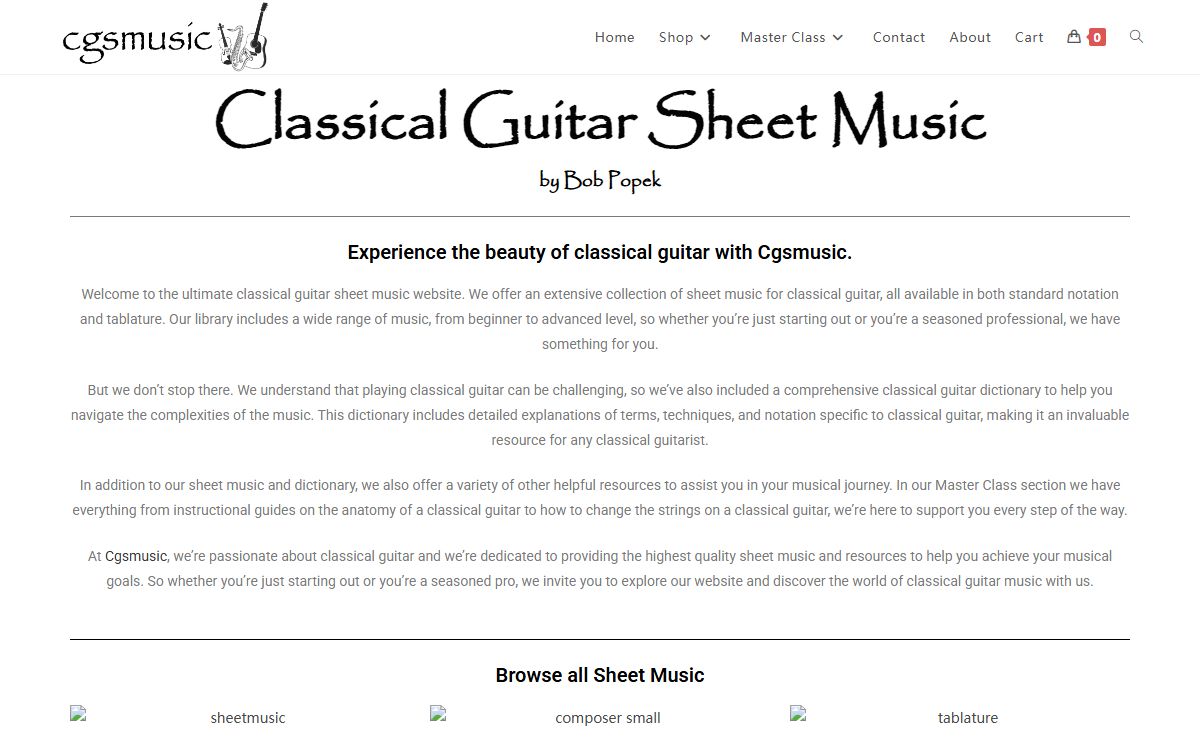 Classical Guitar Sheet Music and Resources | Cgsmusic