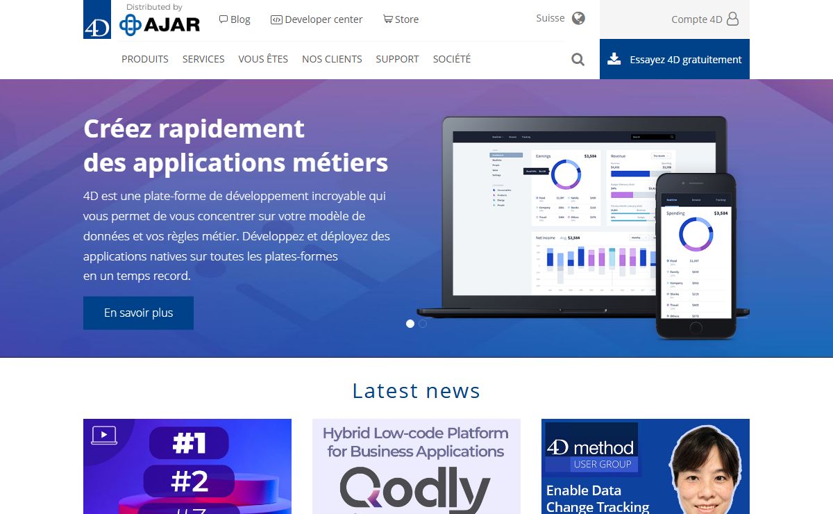 Plate-forme de développement rapide pour les applications métiers | 4D