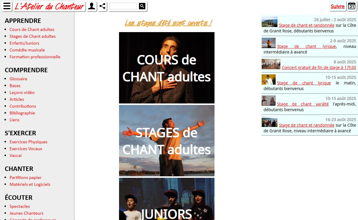 L'Atelier du Chanteur - Cours et stages de chant - Comédie musicale