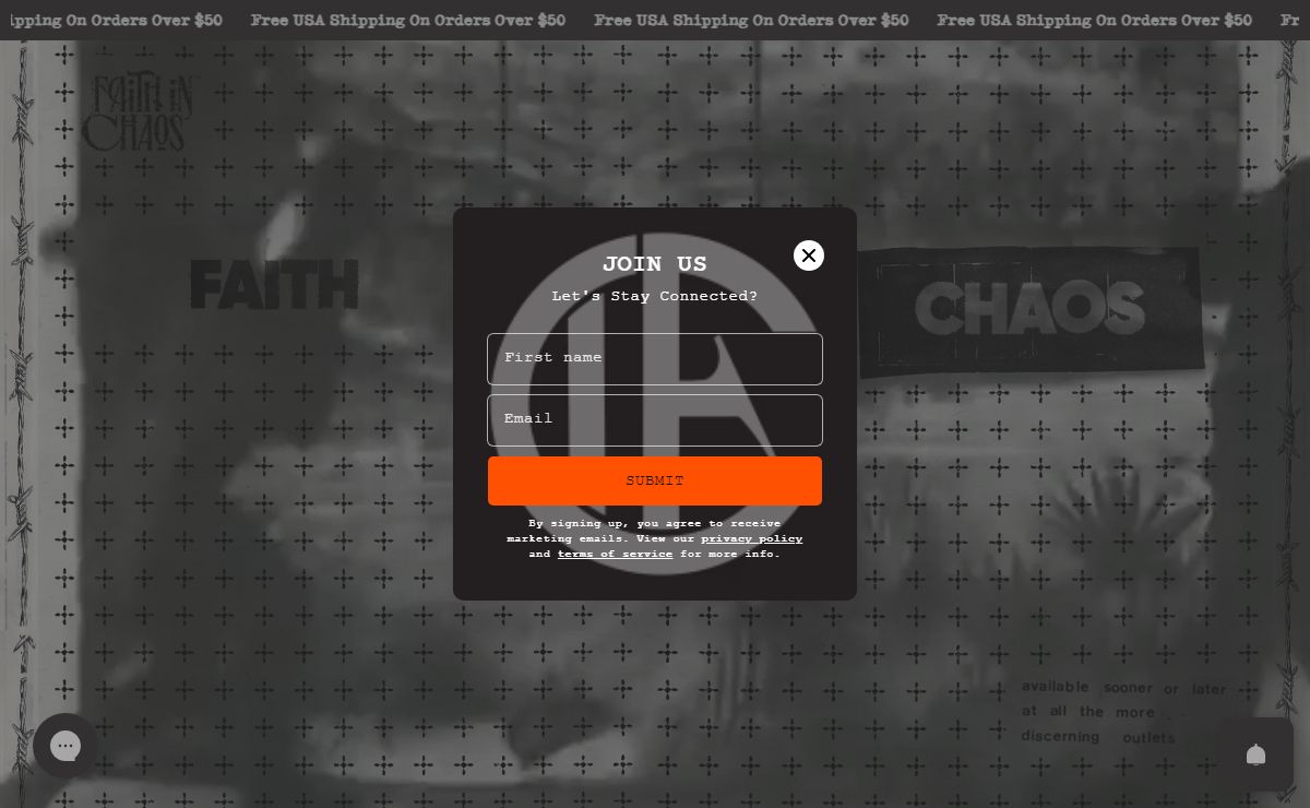 Faith In Chaos - Online Store