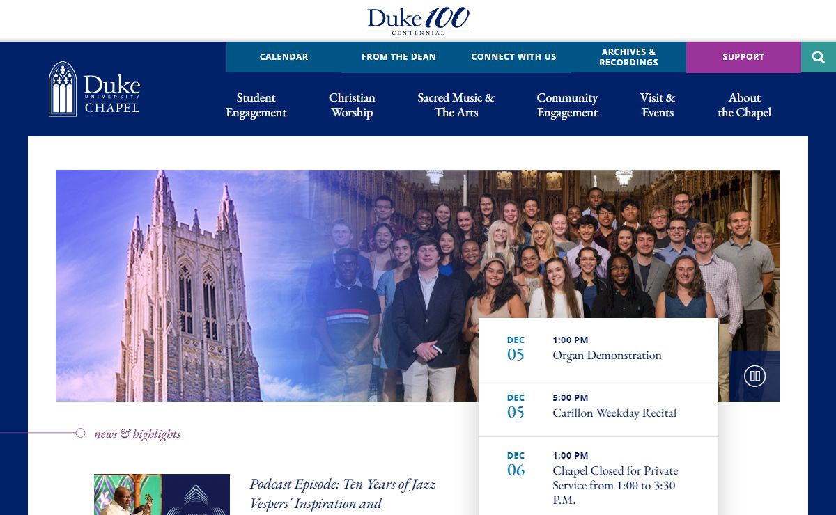 Welcome | Duke University Chapel