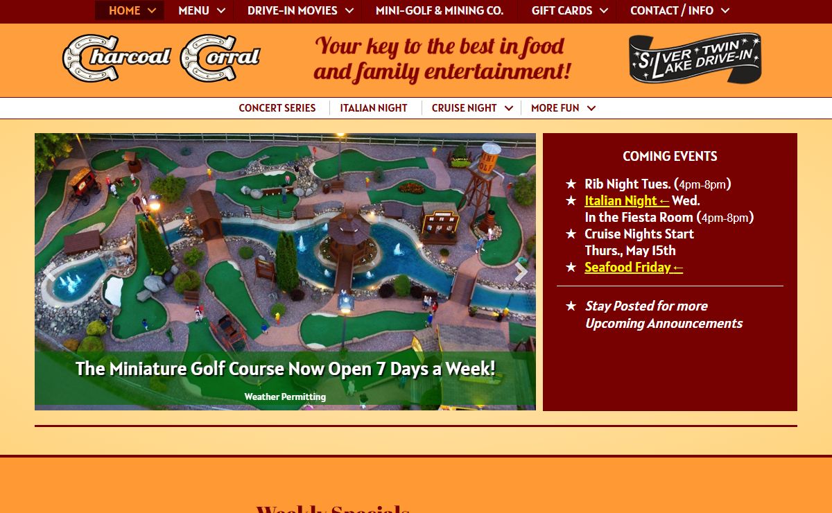 Charcoal Corral and Silver Lake Twin Drive-In – Western NY's Key to Food and Entertainment