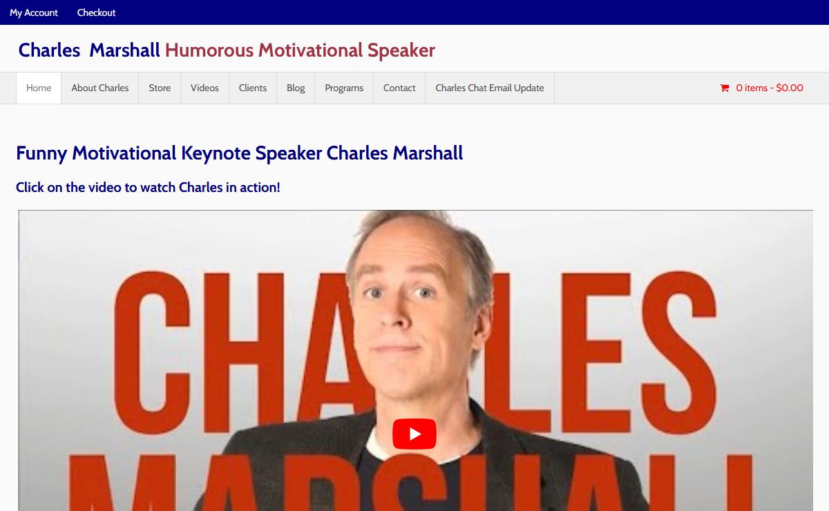 Humorous Motivational Speaker, Funny Keynote Speaker and Comedian Charles Marshall