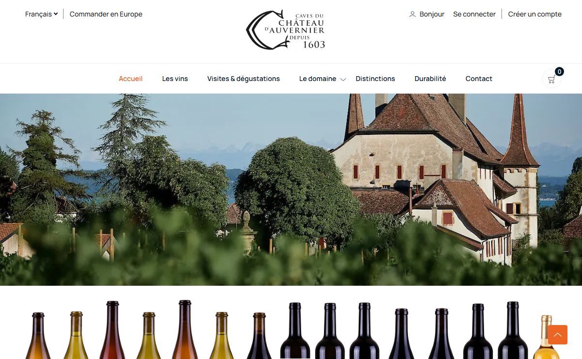 Caves du Chateau d'Auvernier - Accueil - Caves du Chateau d'Auvernier, Chateau Auvernier, Thierry Grosjean & Cie, Proprietaire - Neuchatel, Suisse