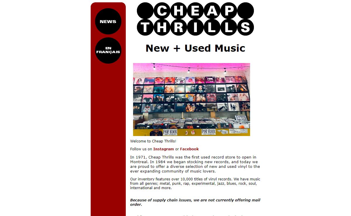 Cheap Thrills Mail Order Music