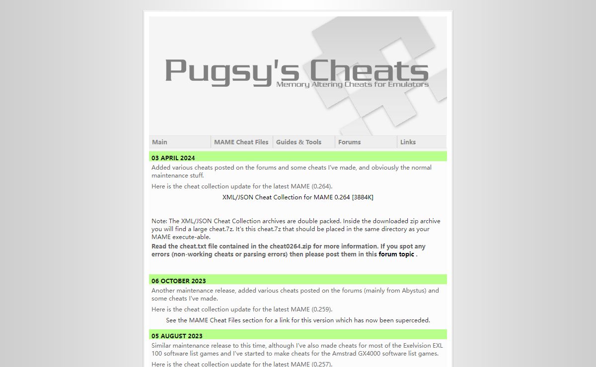 Pugsy's Cheats