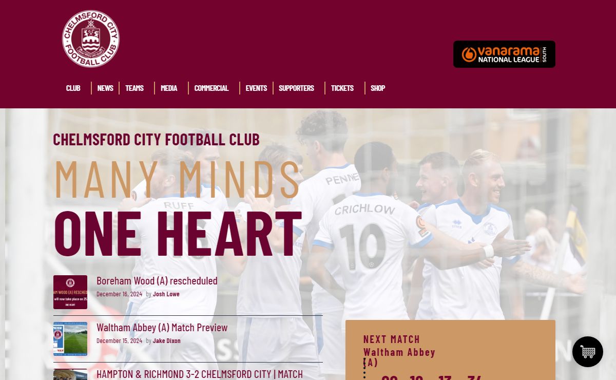 Chelmsford City FC – Many Minds, One Heart