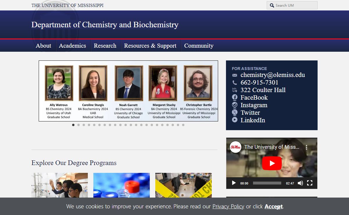 Department of Chemistry and Biochemistry | Ole Miss