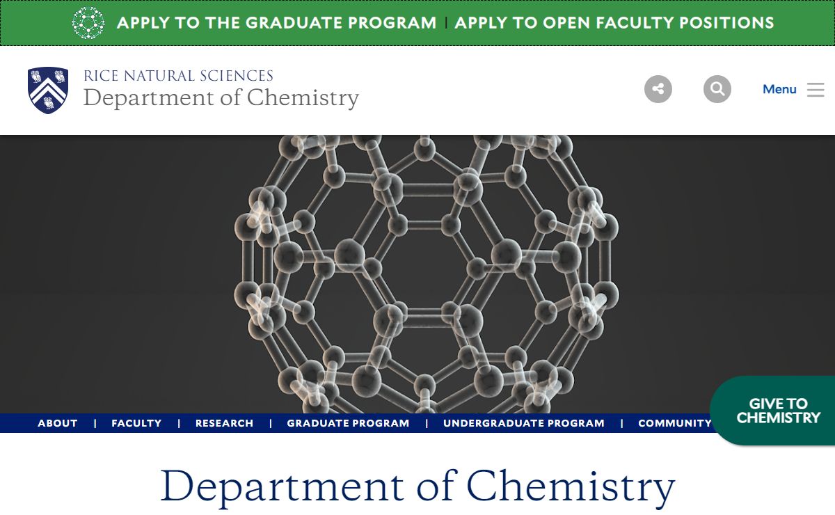 Department of Chemistry | Wiess School of Natural Sciences | Rice University