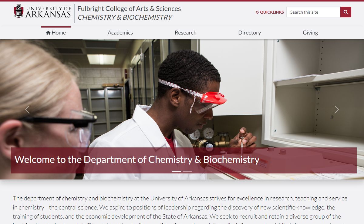 Chemistry & Biochemistry | Chemistry & Biochemistry | University of Arkansas