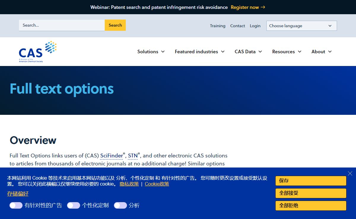 CAS full text options | CAS