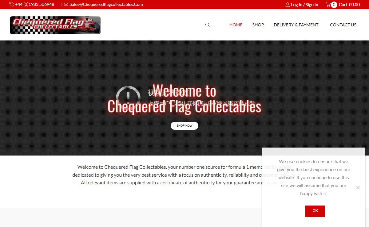 Chequered Flag Collectables - formula 1 memorabilia